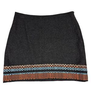 Boden Wool Blend Embroidered Straight Skirt size 8P Lined